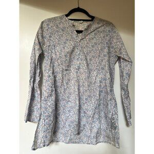 Dosa 100% Cotton Blue Block Print Tunic Blouse